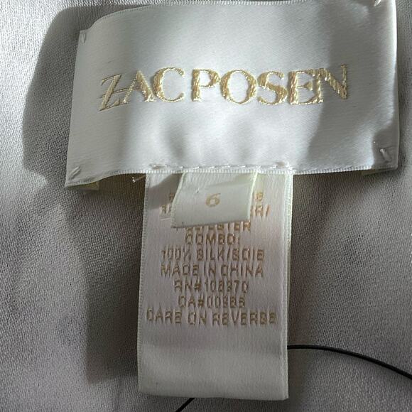 Zac Posen Silk Chiffon Swiss Dot 40’s Style Sheath Dress Black Cream 6 - Picture 9 of 12